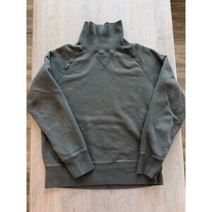 Todd Snyder Sun-Faded Midweight Turtleneck Sweatshirt in Green Medium Mockneck